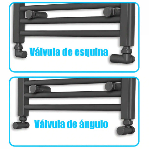 Radiador Toalheiro Antracite 400 mm de Largura Aquecimento Central