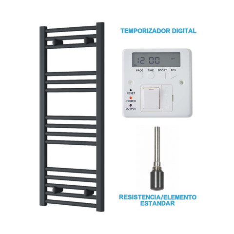 Radiador Toalheiro Elétrico Antracite 400 mm de Largura · Pré-cheio