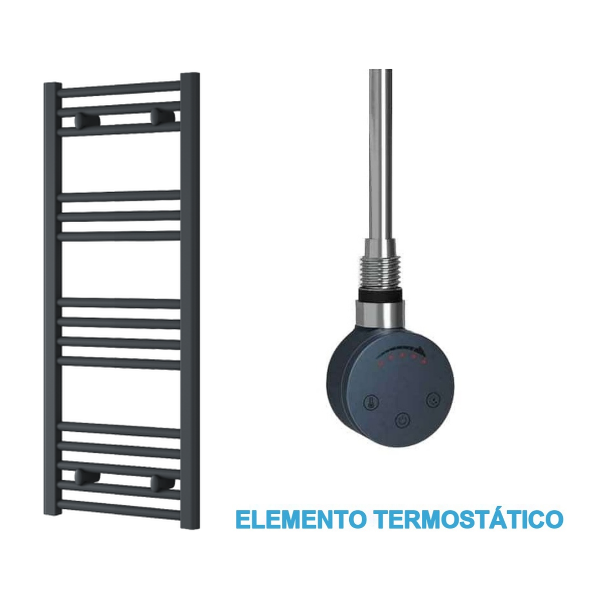 Radiador Toalheiro Elétrico Antracite 400 mm de Largura · Pré-cheio
