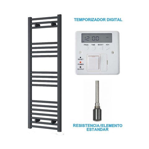 Radiador Toalheiro Elétrico Antracite 400 mm de Largura · Pré-cheio