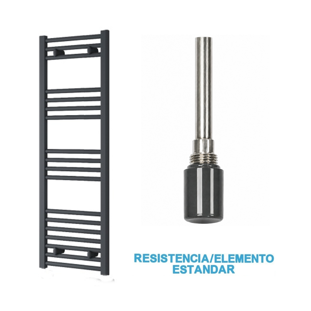 Radiador Toalheiro Elétrico Antracite 400 mm de Largura · Pré-cheio