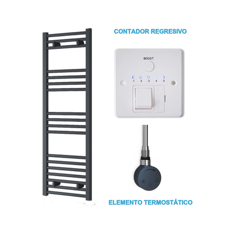 Radiador Toalheiro Elétrico Antracite 400 mm de Largura · Pré-cheio