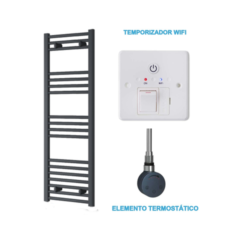 Radiador Toalheiro Elétrico Antracite 400 mm de Largura · Pré-cheio