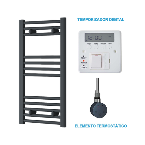 Radiador Toalheiro Elétrico Antracite 400 mm de Largura · Pré-cheio