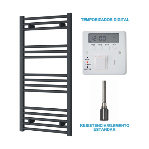Radiador Toalheiro Elétrico Antracite 500 mm de Largura · Pré-cheio