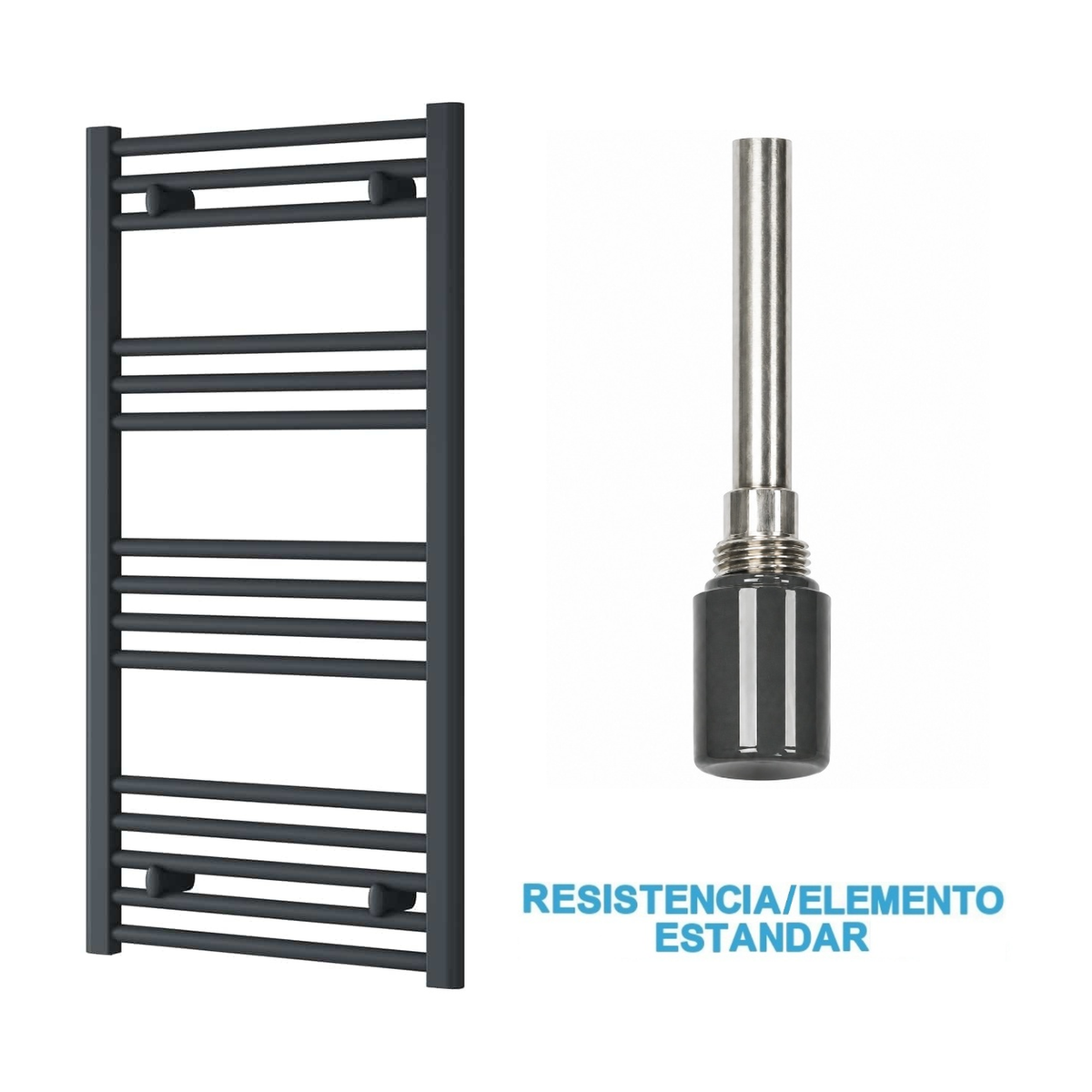 Radiador Toalheiro Elétrico Antracite 500 mm de Largura · Pré-cheio