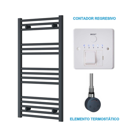 Radiador Toalheiro Elétrico Antracite 500 mm de Largura · Pré-cheio