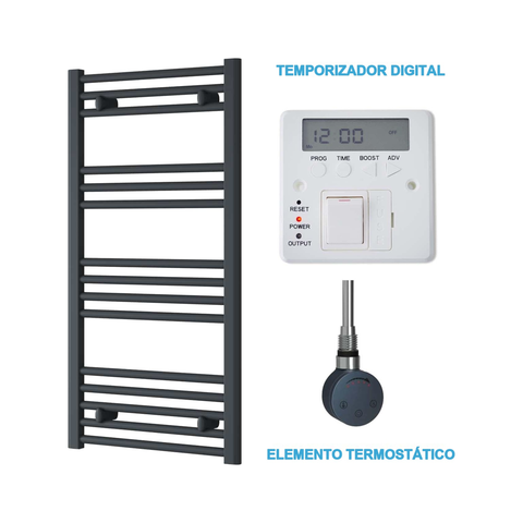 Radiador Toalheiro Elétrico Antracite 500 mm de Largura · Pré-cheio