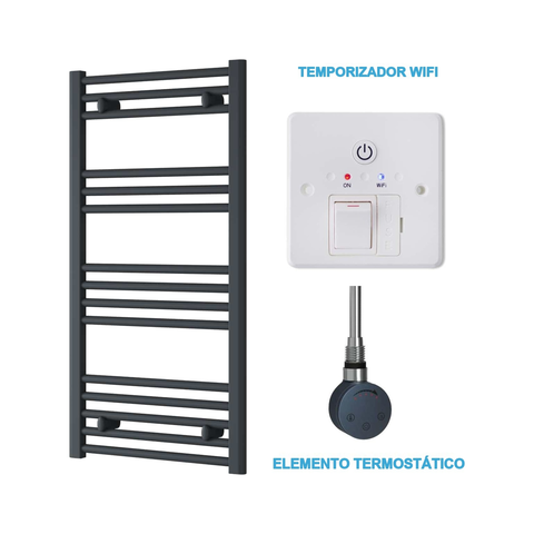 Radiador Toalheiro Elétrico Antracite 500 mm de Largura · Pré-cheio