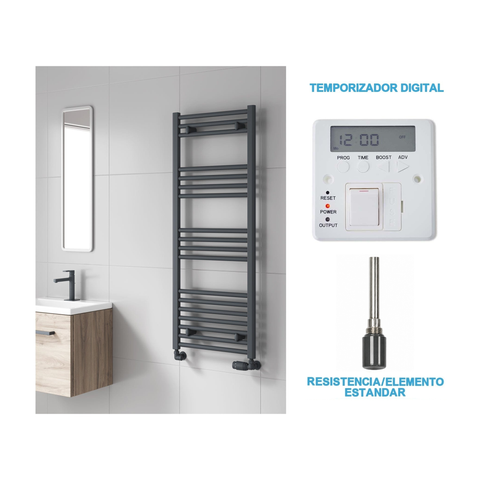 Radiador Toalheiro Elétrico Antracite 500 mm de Largura · Pré-cheio