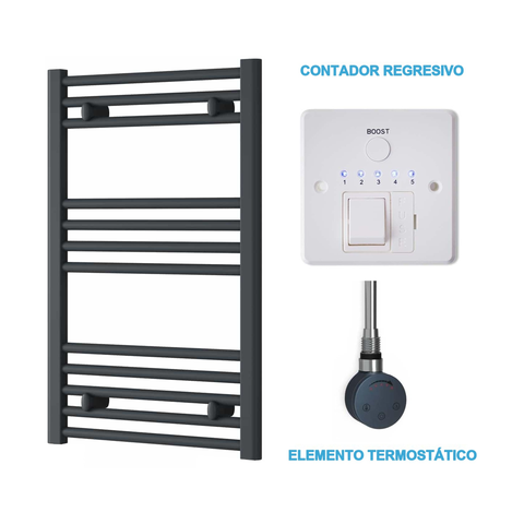 Radiador Toalheiro Elétrico Antracite 500 mm de Largura · Pré-cheio