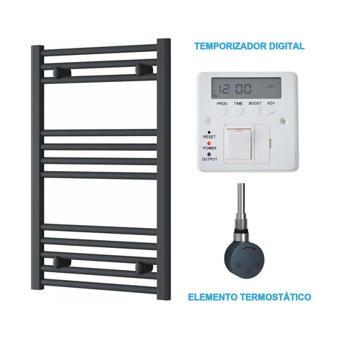 Radiador Toalheiro Elétrico Antracite 500 mm de Largura · Pré-cheio
