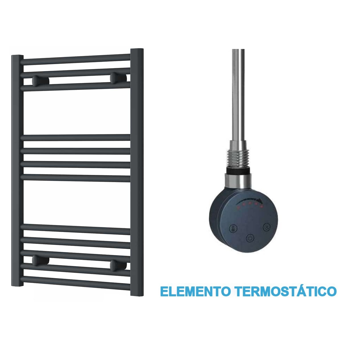 Radiador Toalheiro Elétrico Antracite 500 mm de Largura · Pré-cheio