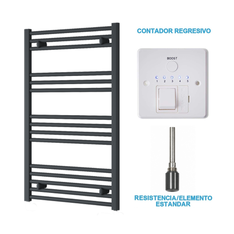 Radiador Toalheiro Elétrico Antracite 600 mm de Largura · Pré-cheio