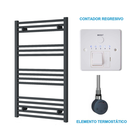 Radiador Toalheiro Elétrico Antracite 600 mm de Largura · Pré-cheio