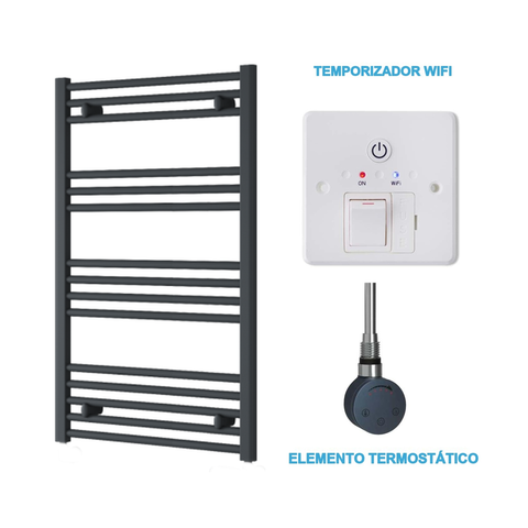 Radiador Toalheiro Elétrico Antracite 600 mm de Largura · Pré-cheio