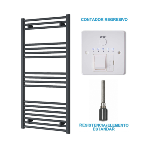 Radiador Toalheiro Elétrico Antracite 600 mm de Largura · Pré-cheio