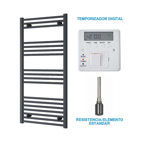 Radiador Toalheiro Elétrico Antracite 600 mm de Largura · Pré-cheio