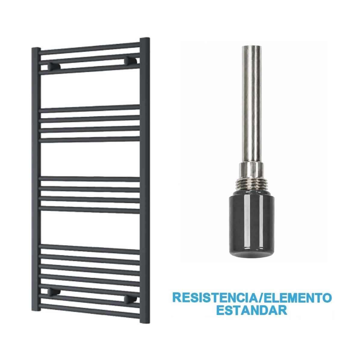 Radiador Toalheiro Elétrico Antracite 600 mm de Largura · Pré-cheio