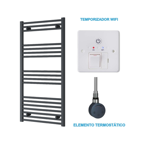 Radiador Toalheiro Elétrico Antracite 600 mm de Largura · Pré-cheio