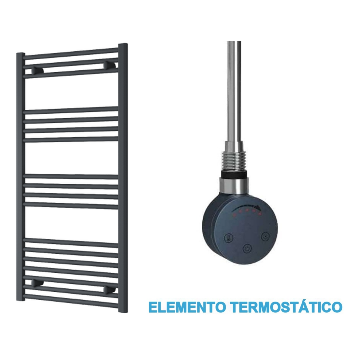 Radiador Toalheiro Elétrico Antracite 600 mm de Largura · Pré-cheio