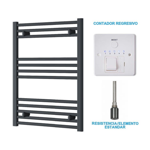 Radiador Toalheiro Elétrico Antracite 600 mm de Largura · Pré-cheio