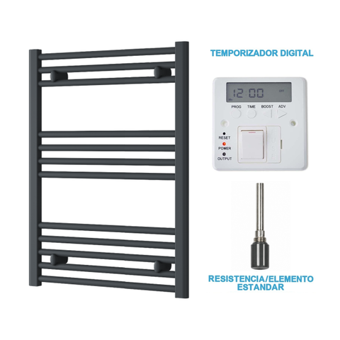 Radiador Toalheiro Elétrico Antracite 600 mm de Largura · Pré-cheio