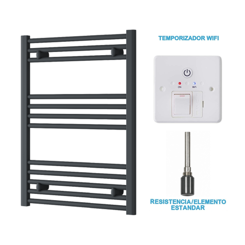 Radiador Toalheiro Elétrico Antracite 600 mm de Largura · Pré-cheio