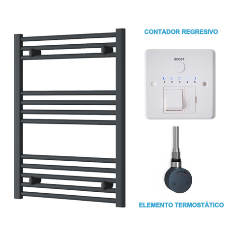 Radiador Toalheiro Elétrico Antracite 600 mm de Largura · Pré-cheio