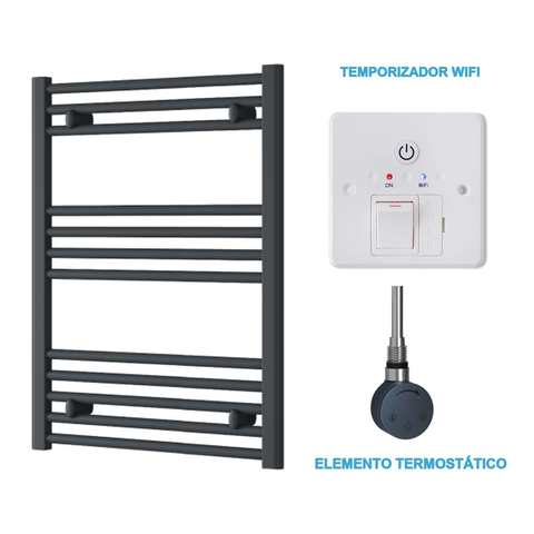 Radiador Toalheiro Elétrico Antracite 600 mm de Largura · Pré-cheio