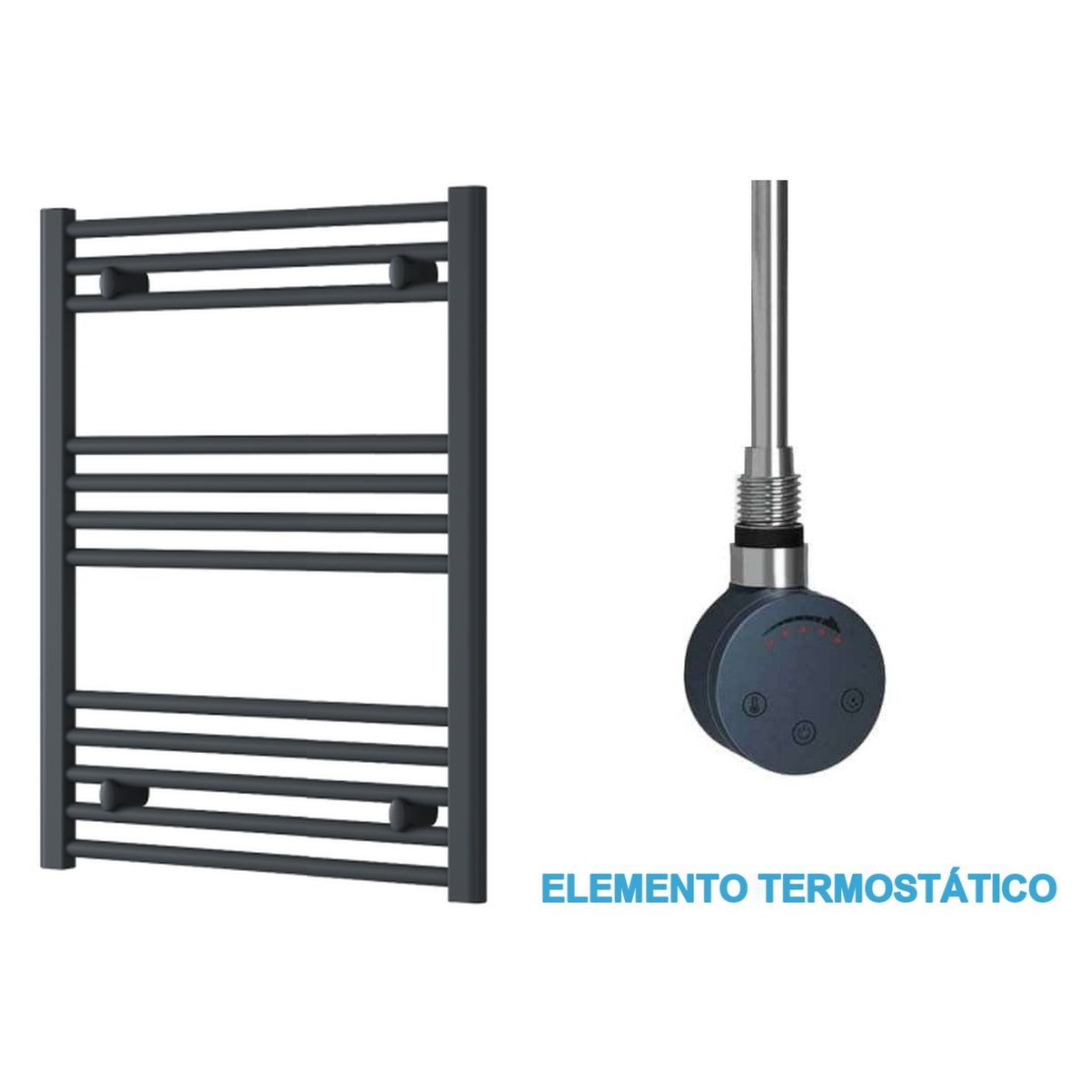 Radiador Toalheiro Elétrico Antracite 600 mm de Largura · Pré-cheio