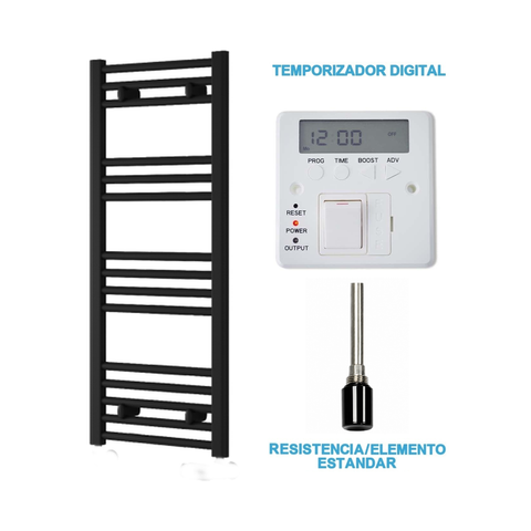 Radiador Toalheiro Elétrico Preto 400 mm de Largura · Pré-cheio