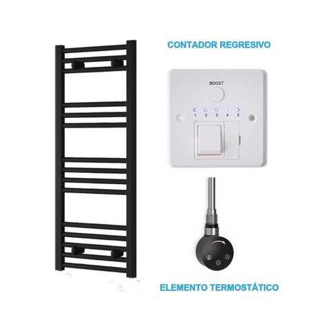 Radiador Toalheiro Elétrico Preto 400 mm de Largura · Pré-cheio