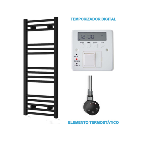Radiador Toalheiro Elétrico Preto 400 mm de Largura · Pré-cheio