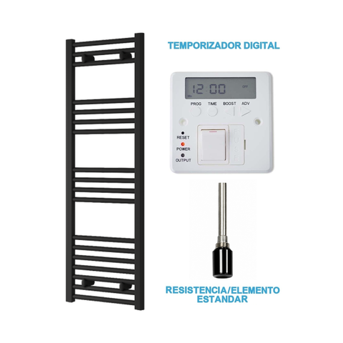 Radiador Toalheiro Elétrico Preto 400 mm de Largura · Pré-cheio