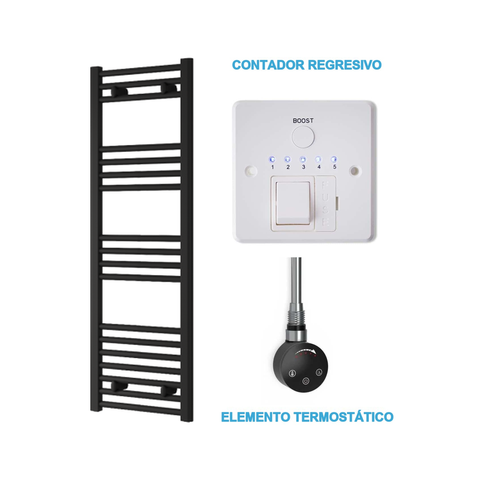 Radiador Toalheiro Elétrico Preto 400 mm de Largura · Pré-cheio