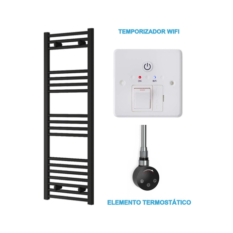 Radiador Toalheiro Elétrico Preto 400 mm de Largura · Pré-cheio