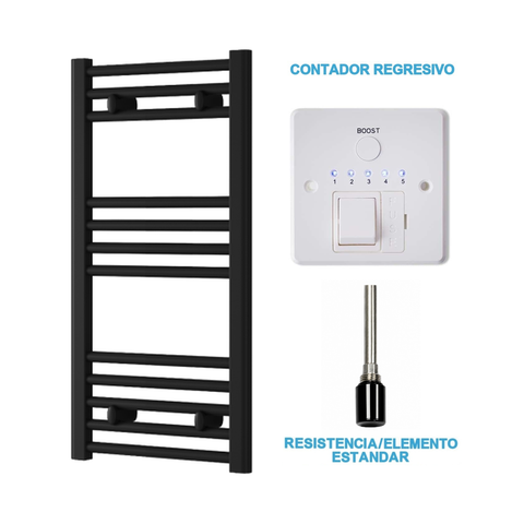 Radiador Toalheiro Elétrico Preto 400 mm de Largura · Pré-cheio