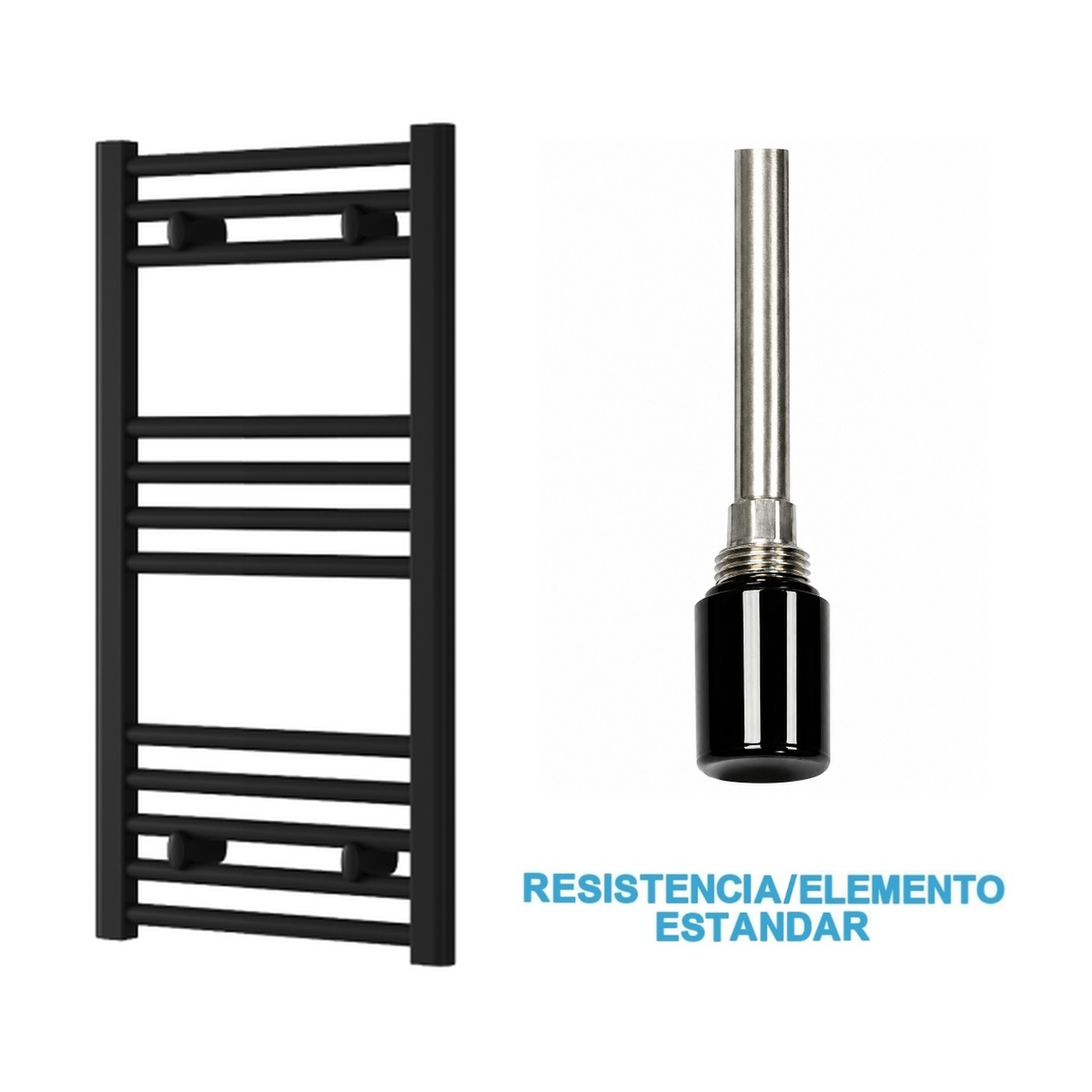 Radiador Toalheiro Elétrico Preto 400 mm de Largura · Pré-cheio