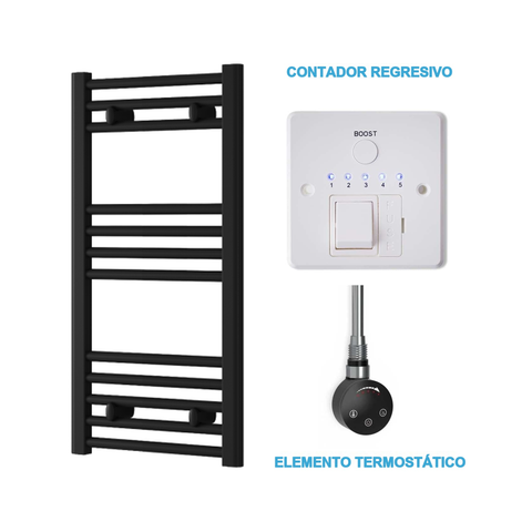 Radiador Toalheiro Elétrico Preto 400 mm de Largura · Pré-cheio