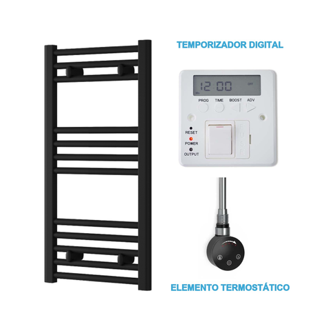 Radiador Toalheiro Elétrico Preto 400 mm de Largura · Pré-cheio