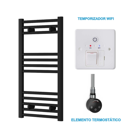 Radiador Toalheiro Elétrico Preto 400 mm de Largura · Pré-cheio