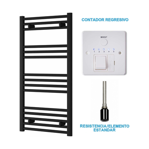 Radiador Toalheiro Elétrico Preto 500 mm de Largura · Pré-cheio