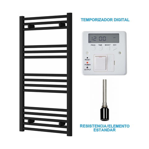 Radiador Toalheiro Elétrico Preto 500 mm de Largura · Pré-cheio