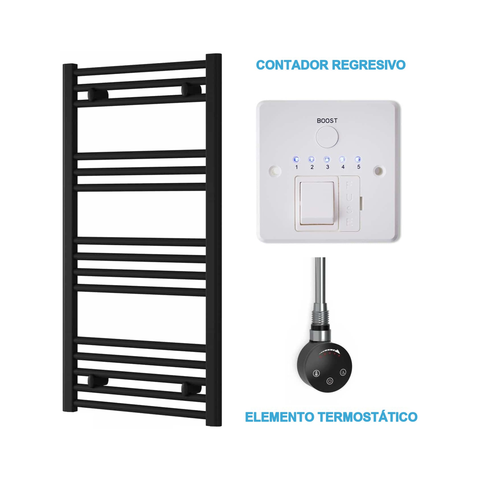 Radiador Toalheiro Elétrico Preto 500 mm de Largura · Pré-cheio