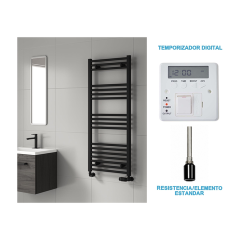 Radiador Toalheiro Elétrico Preto 500 mm de Largura · Pré-cheio