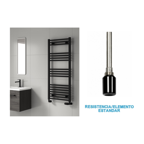 Radiador Toalheiro Elétrico Preto 500 mm de Largura · Pré-cheio