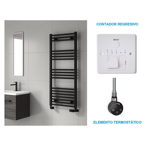 Radiador Toalheiro Elétrico Preto 500 mm de Largura · Pré-cheio