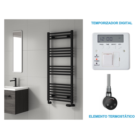 Radiador Toalheiro Elétrico Preto 500 mm de Largura · Pré-cheio