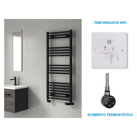 Radiador Toalheiro Elétrico Preto 500 mm de Largura · Pré-cheio